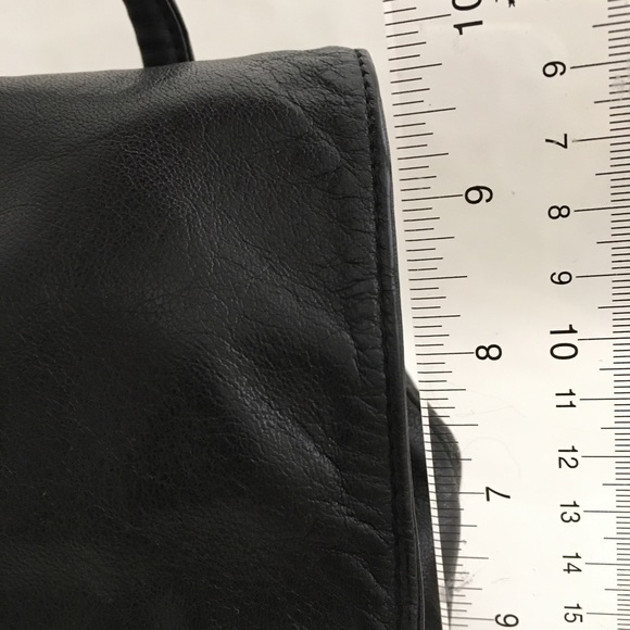 DKNY Black Mini Leather Backpack 10x8x5 Magnetic Snaps Silver Hardware - Picture 11 of 16